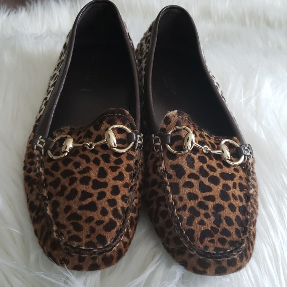 Gucci loafers Brown/white leopard print calfhair